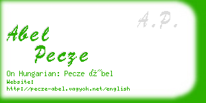 abel pecze business card